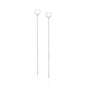 Cercei argint lungi cu lant si inima DiAmanti Z1808EPR-DIA (Argint 925‰ 1,2 g.)